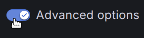 Disable the advanced options, and